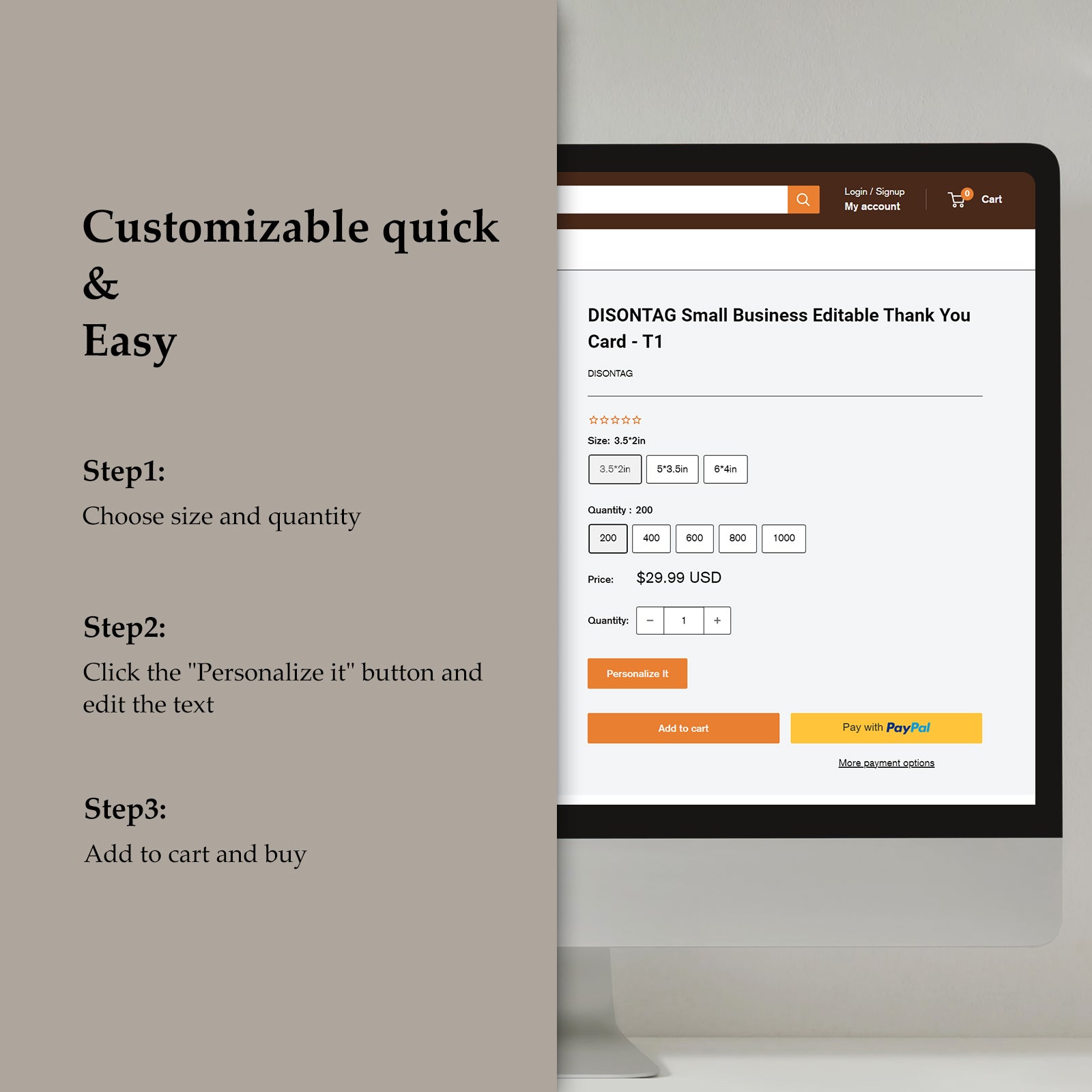 DISONTAG QR Code Editable Thank You Card Hang Tags - H2