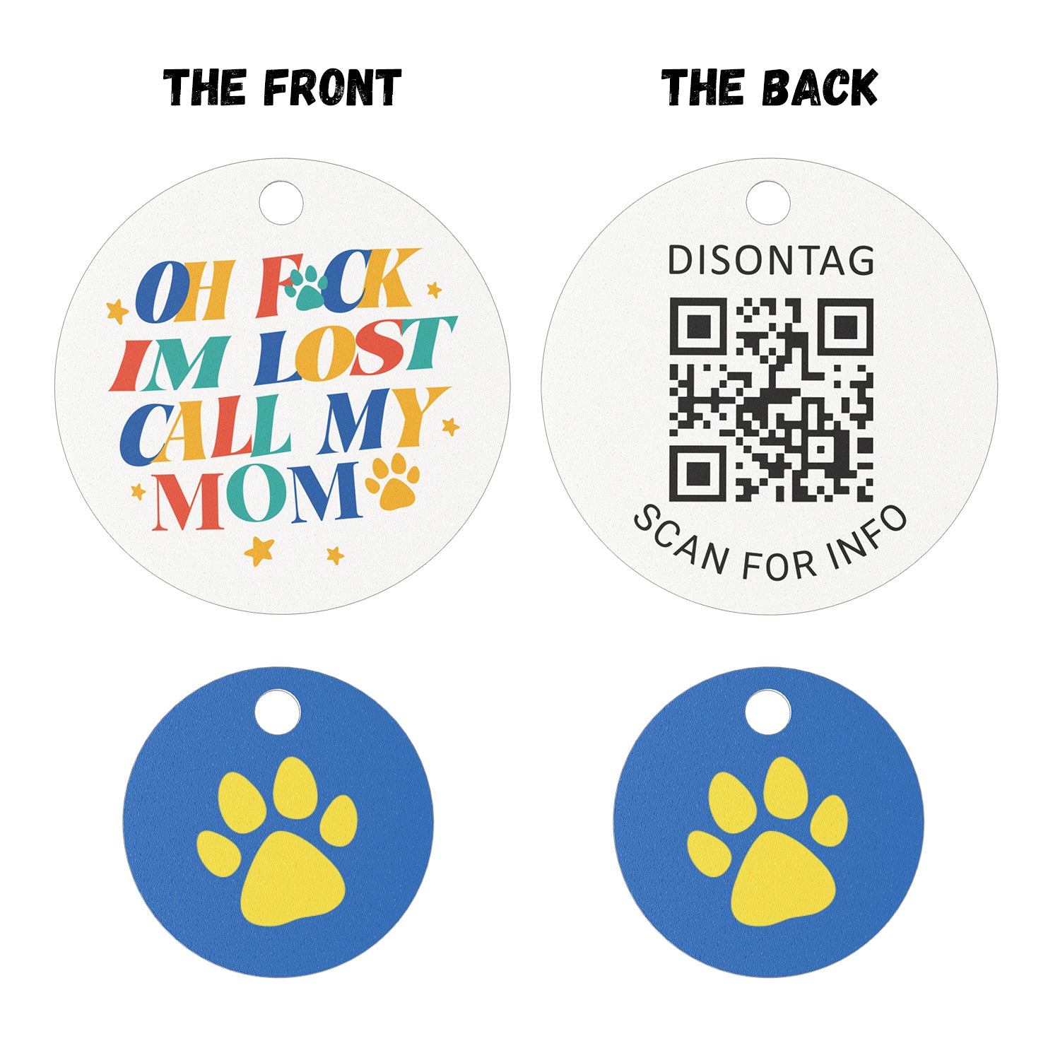 PVC QR pet tag-"CALL MY MOM"