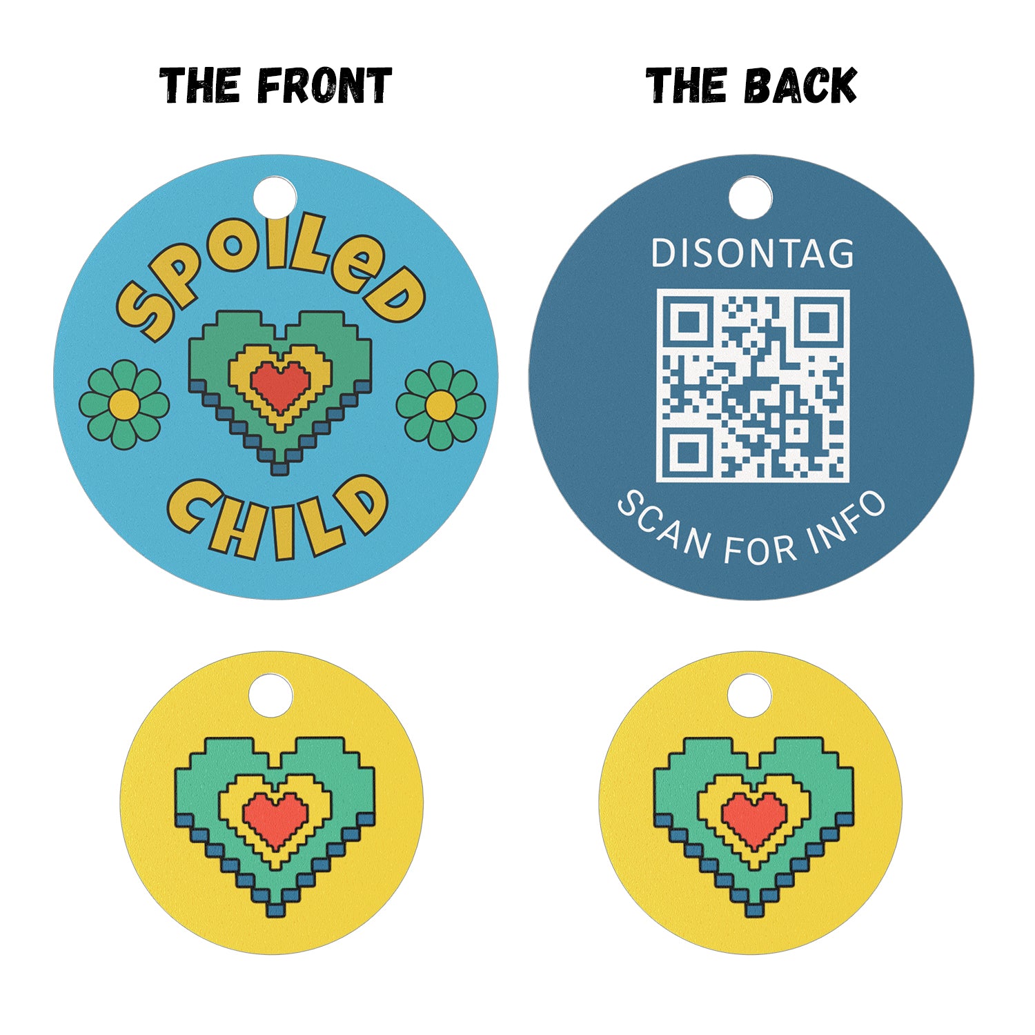PVC QR pet tag- "SPOILED CHILD"