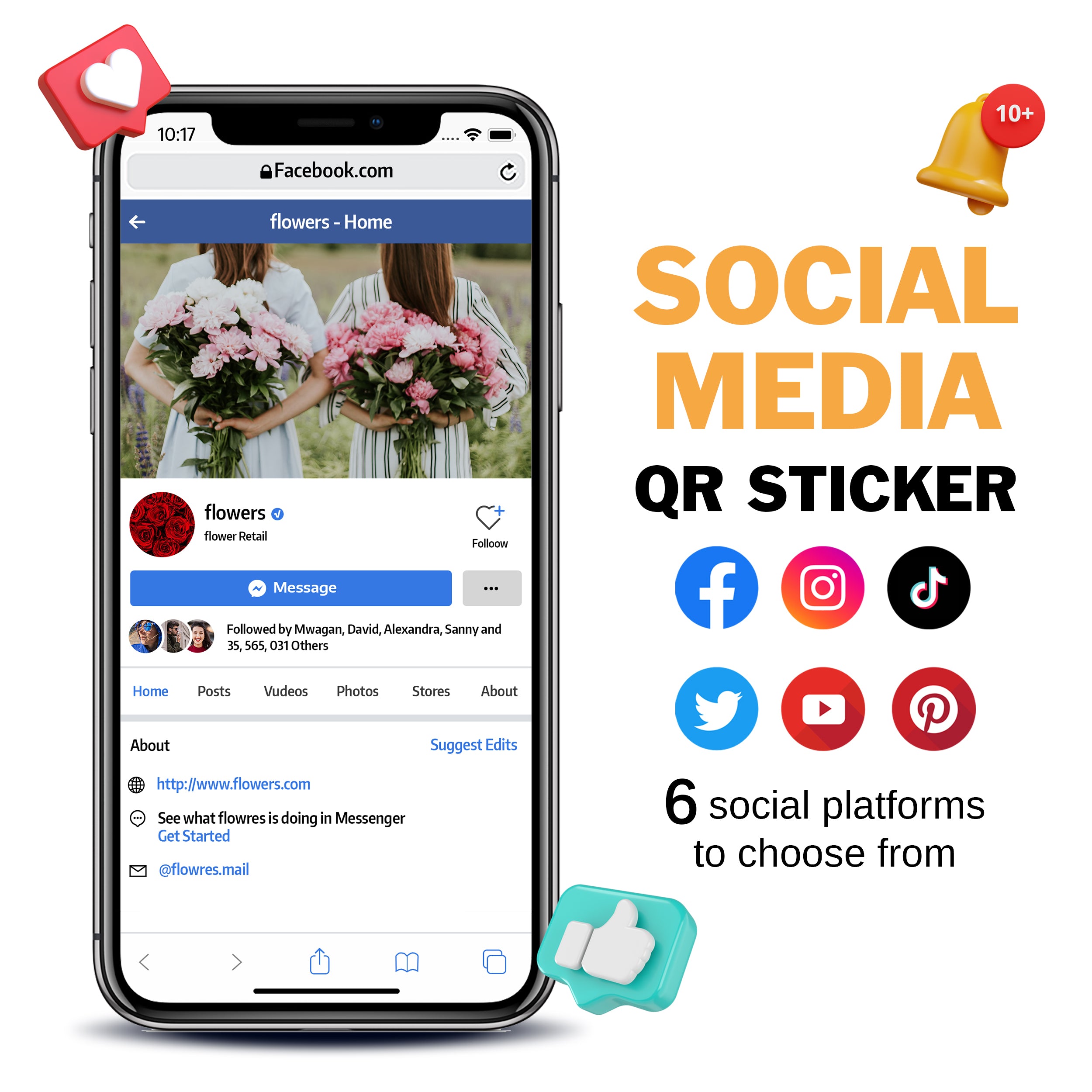 QR Thank You Stickers 108 PCS-color