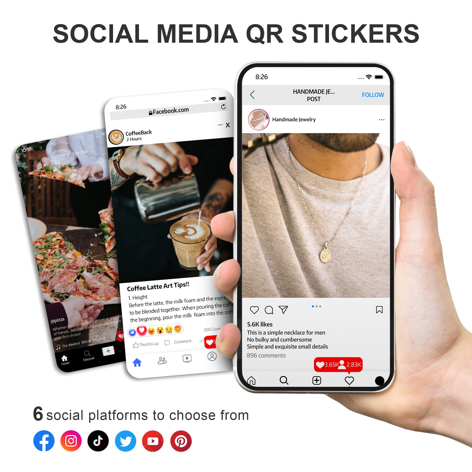 Instagram QR Social Media Stickers 108PCS