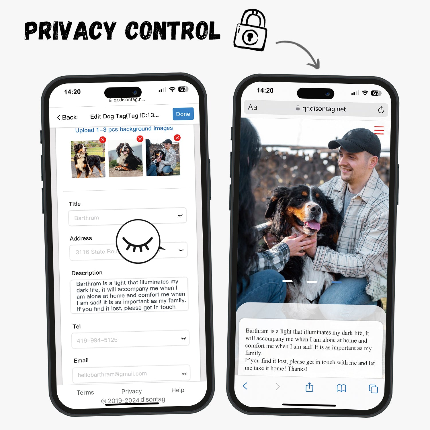 QR code pet tag Colorful text-NO.170907