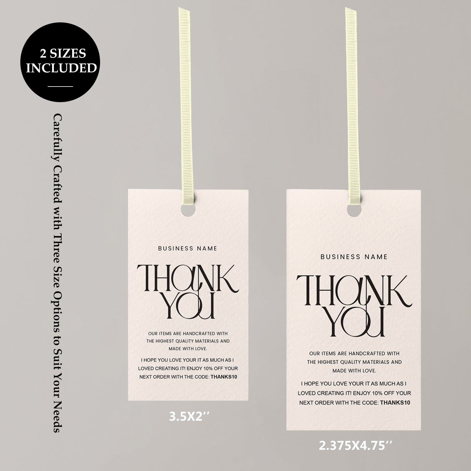 DISONTAG QR Code Editable Thank You Card Hang Tags - H10