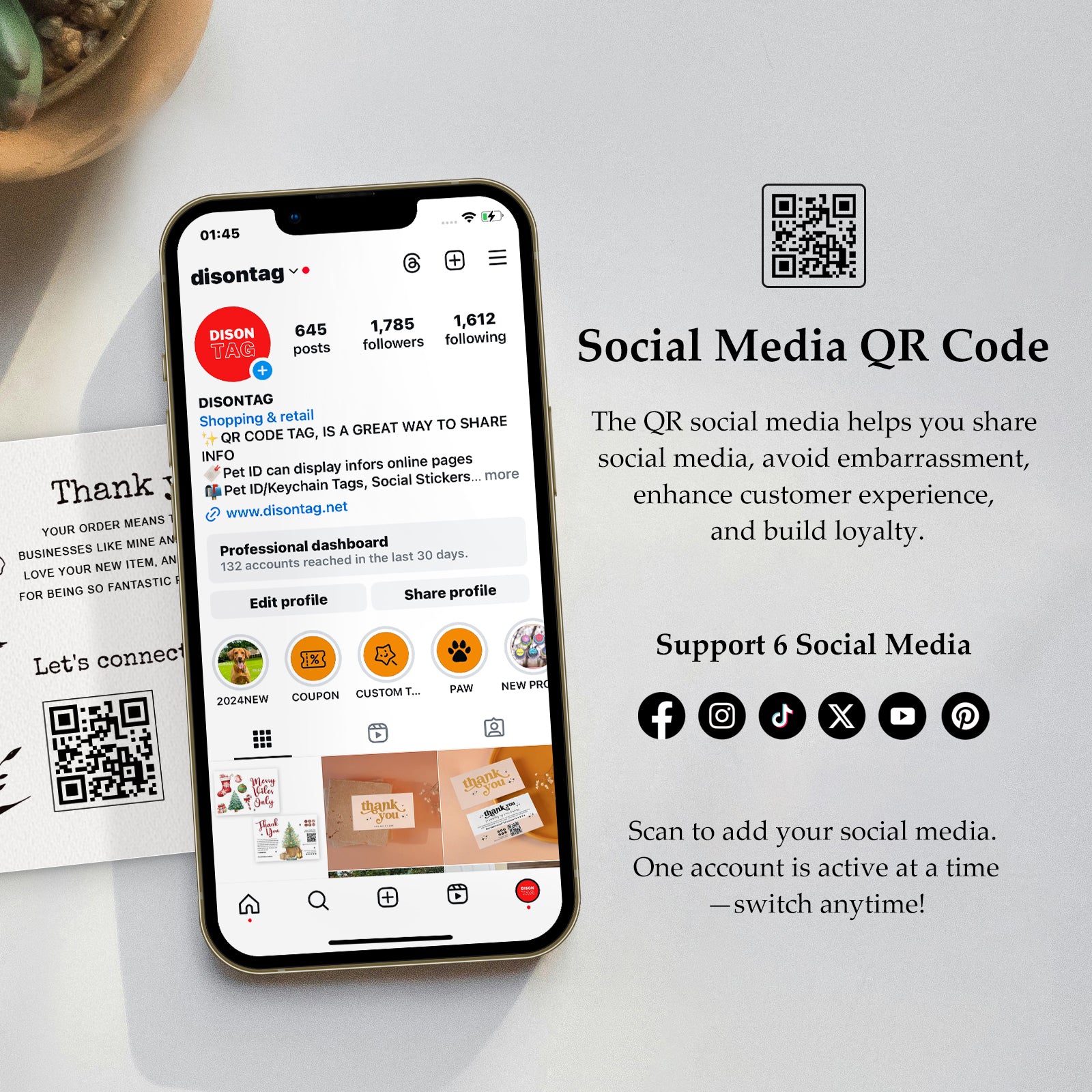 DISONTAG Small Business Editable Thank You Card - T15