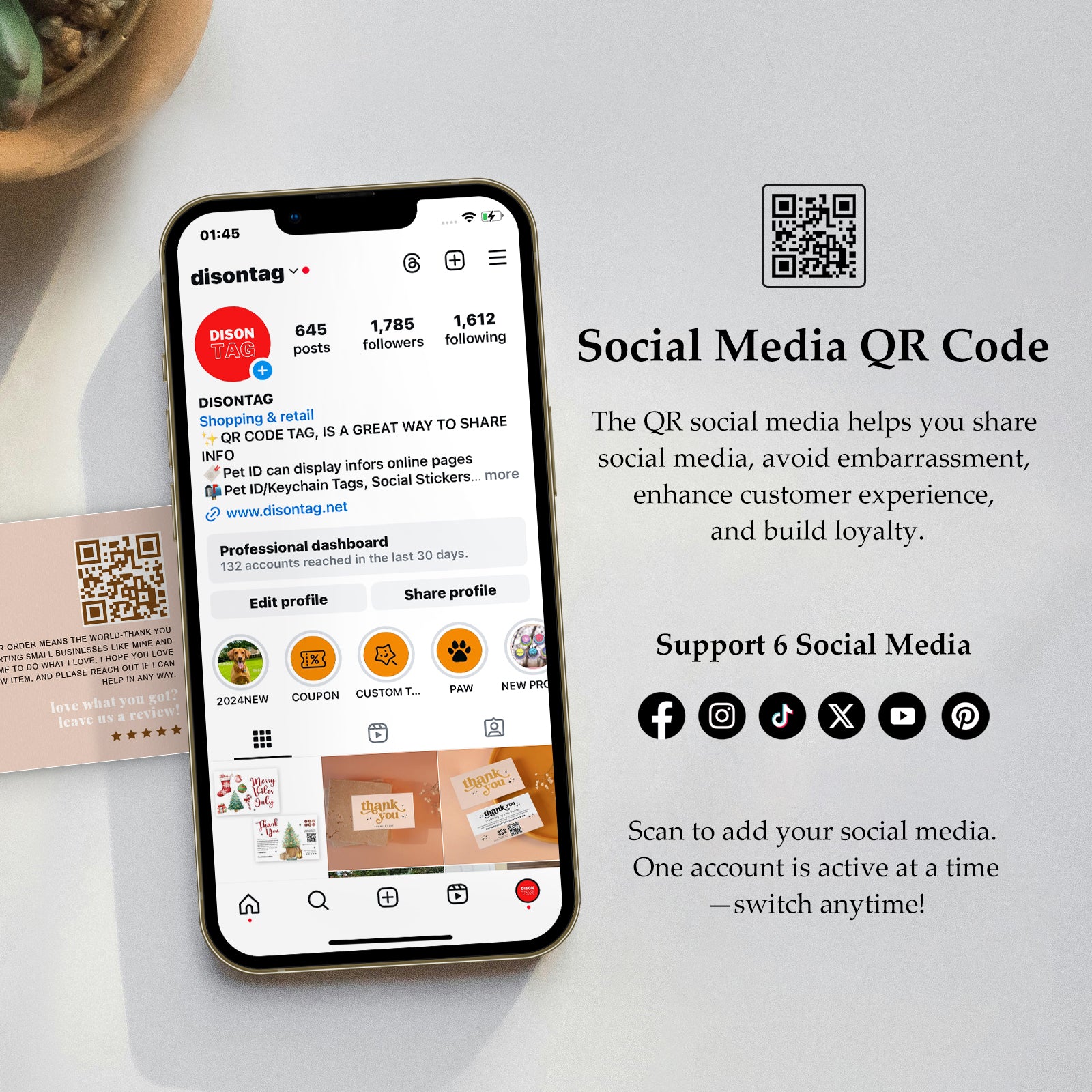 DISONTAG Small Business Editable Thank You Card - T3