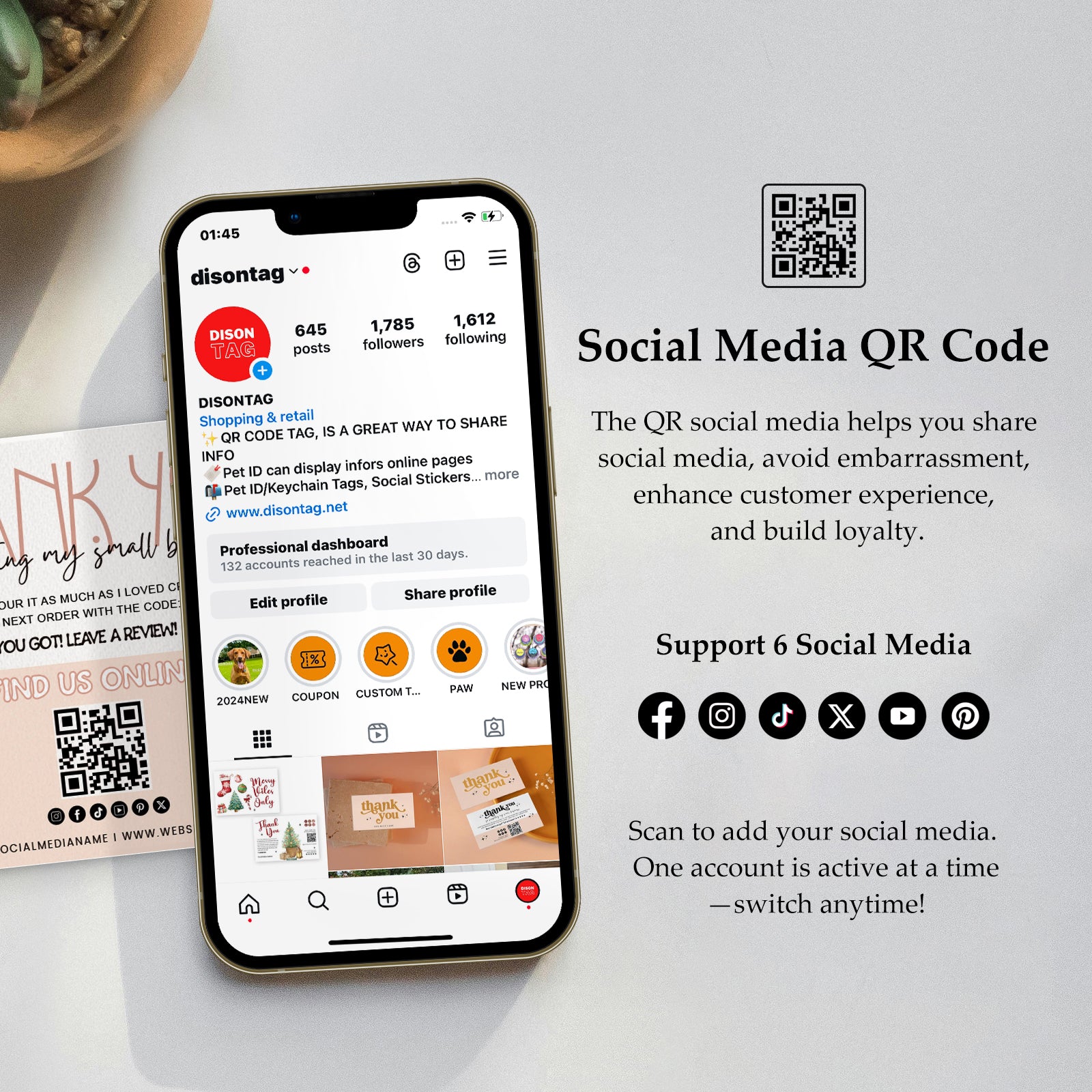 DISONTAG Small Business Editable Thank You Card - T17