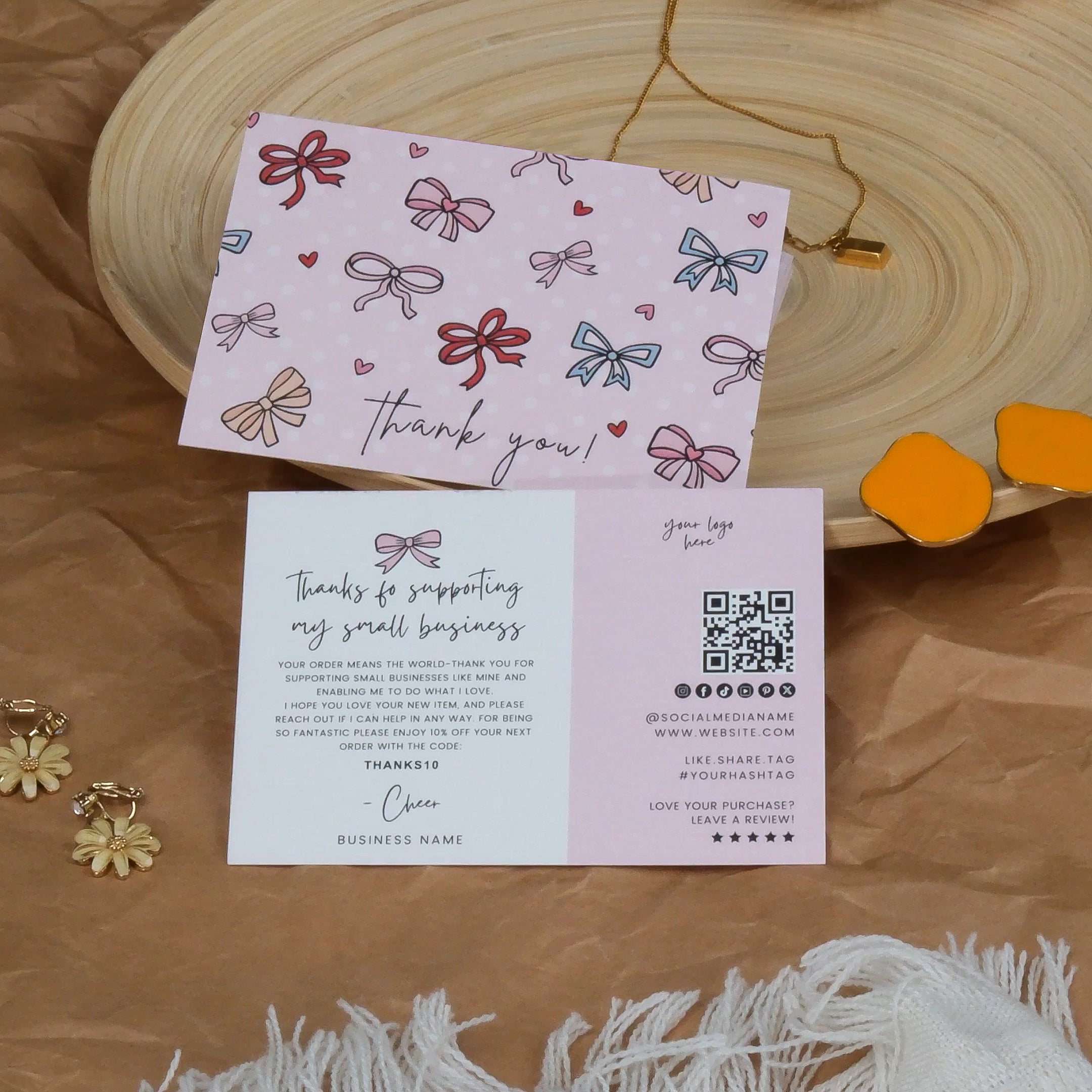 DISONTAG Small Business Editable Thank You Card - T16