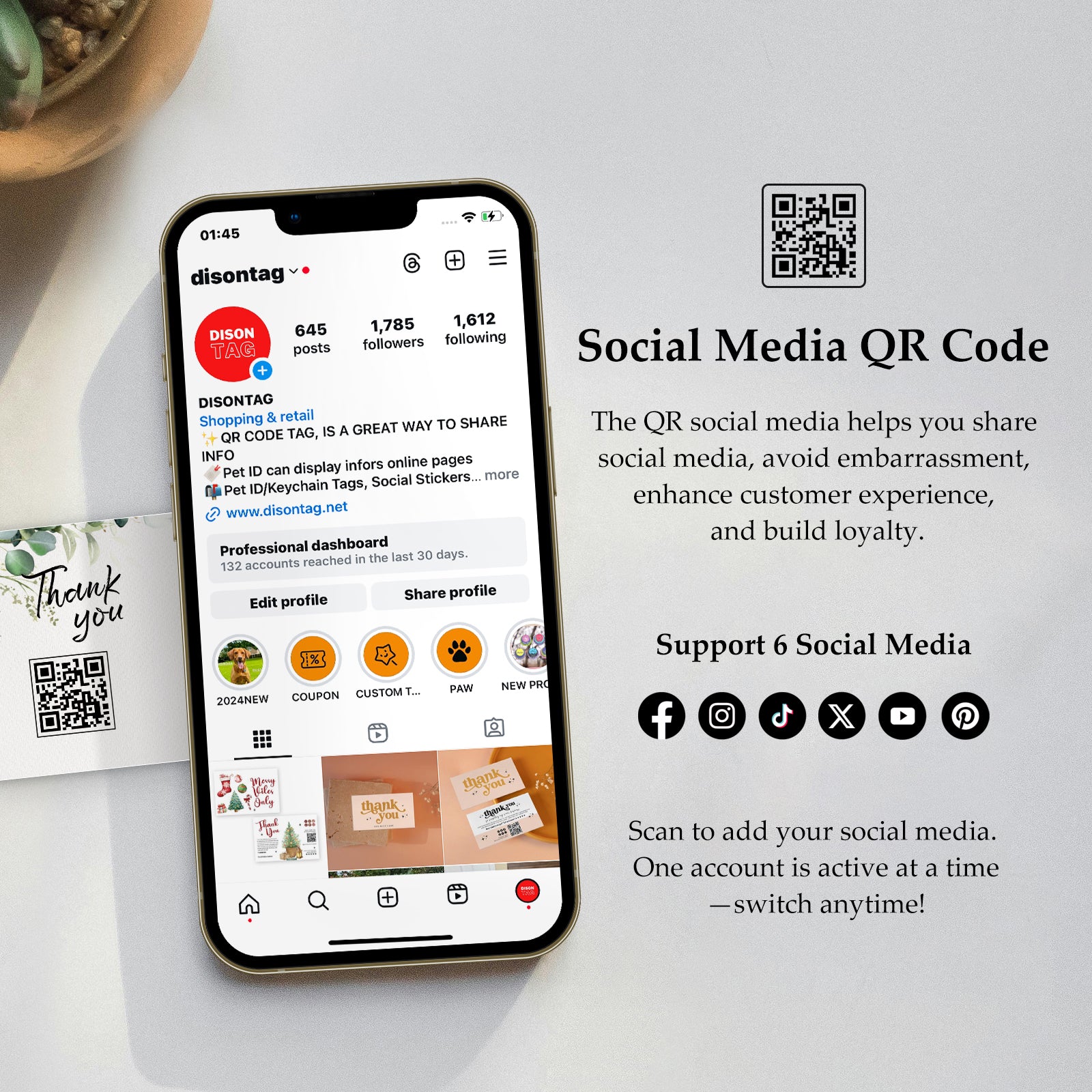 DISONTAG Small Business Editable Thank You Card - T9