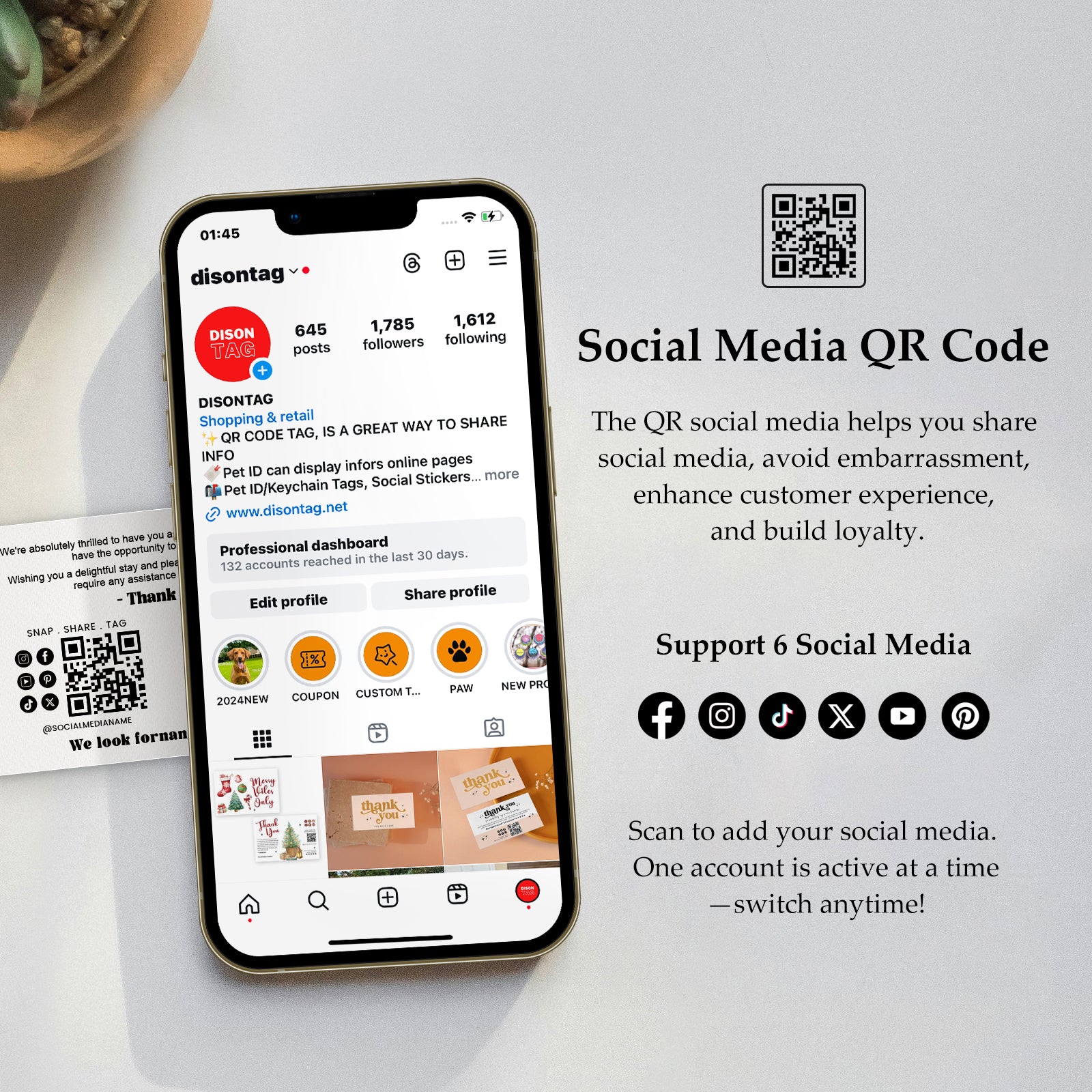 DISONTAG Small Business Editable Thank You Card - T4