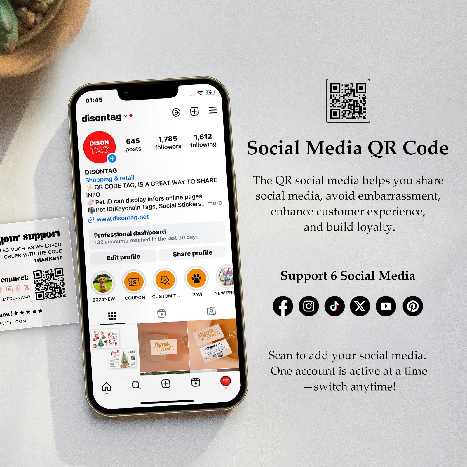 DISONTAG Small Business Editable Thank You Card - T7