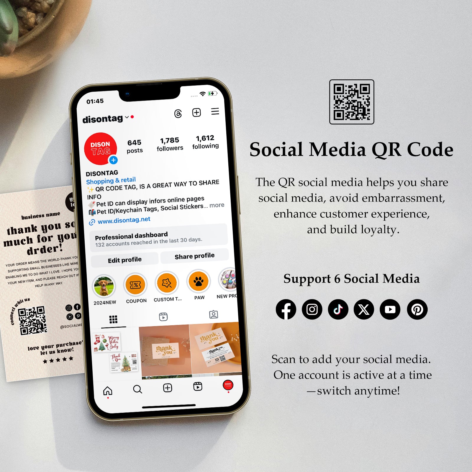 DISONTAG Small Business Editable Thank You Card - T14