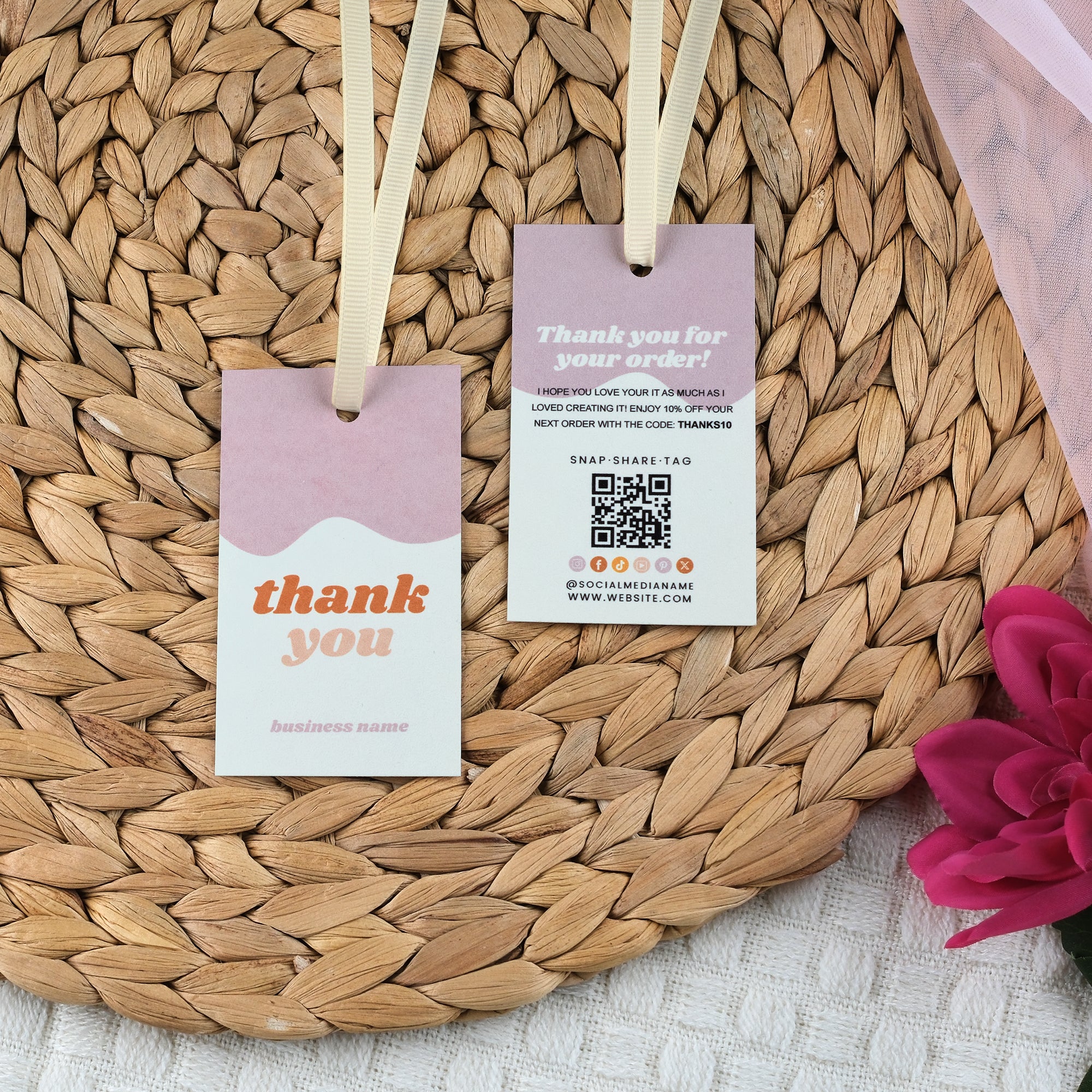 DISONTAG QR Code Editable Thank You Card Hang Tags - H4