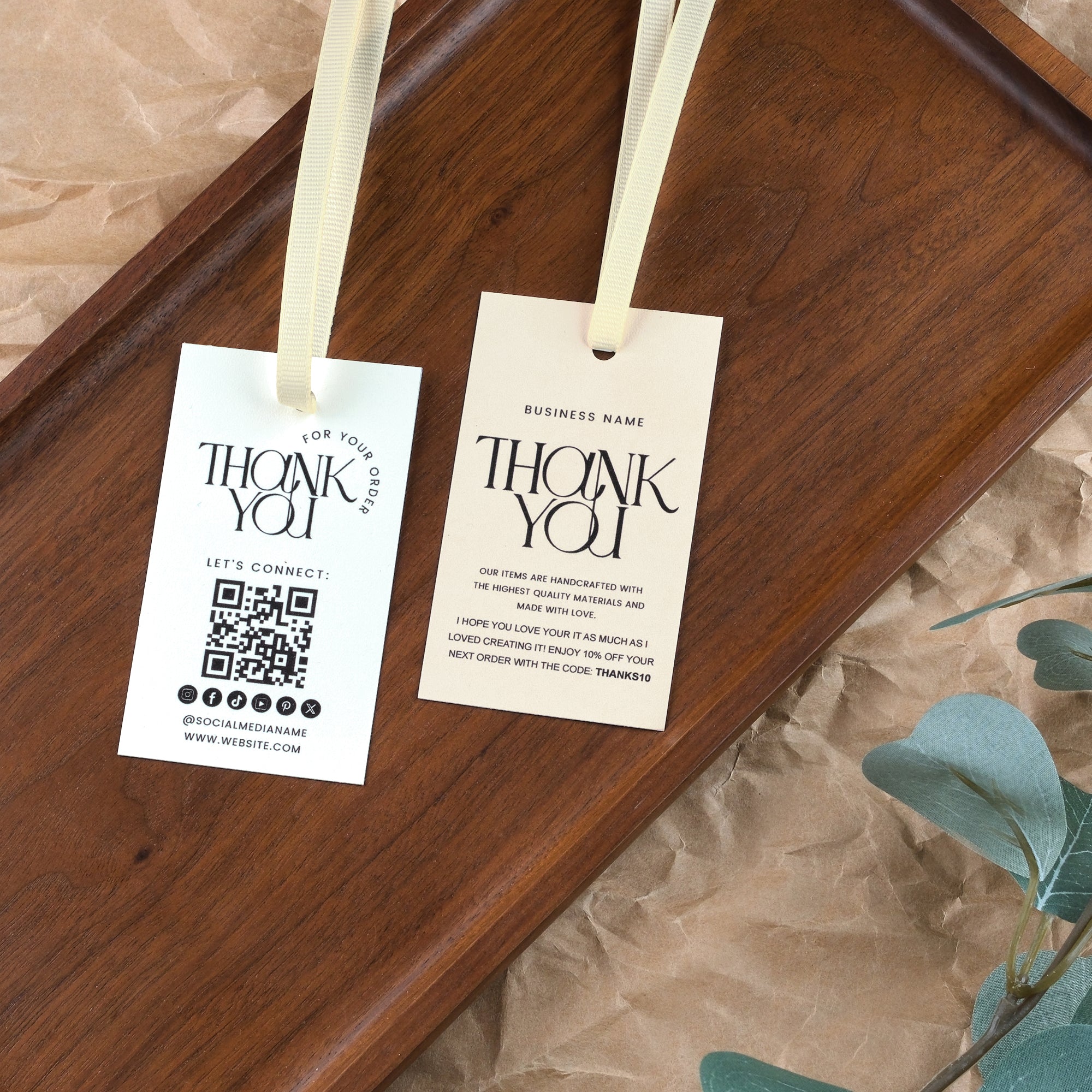 DISONTAG QR Code Editable Thank You Card Hang Tags - H10