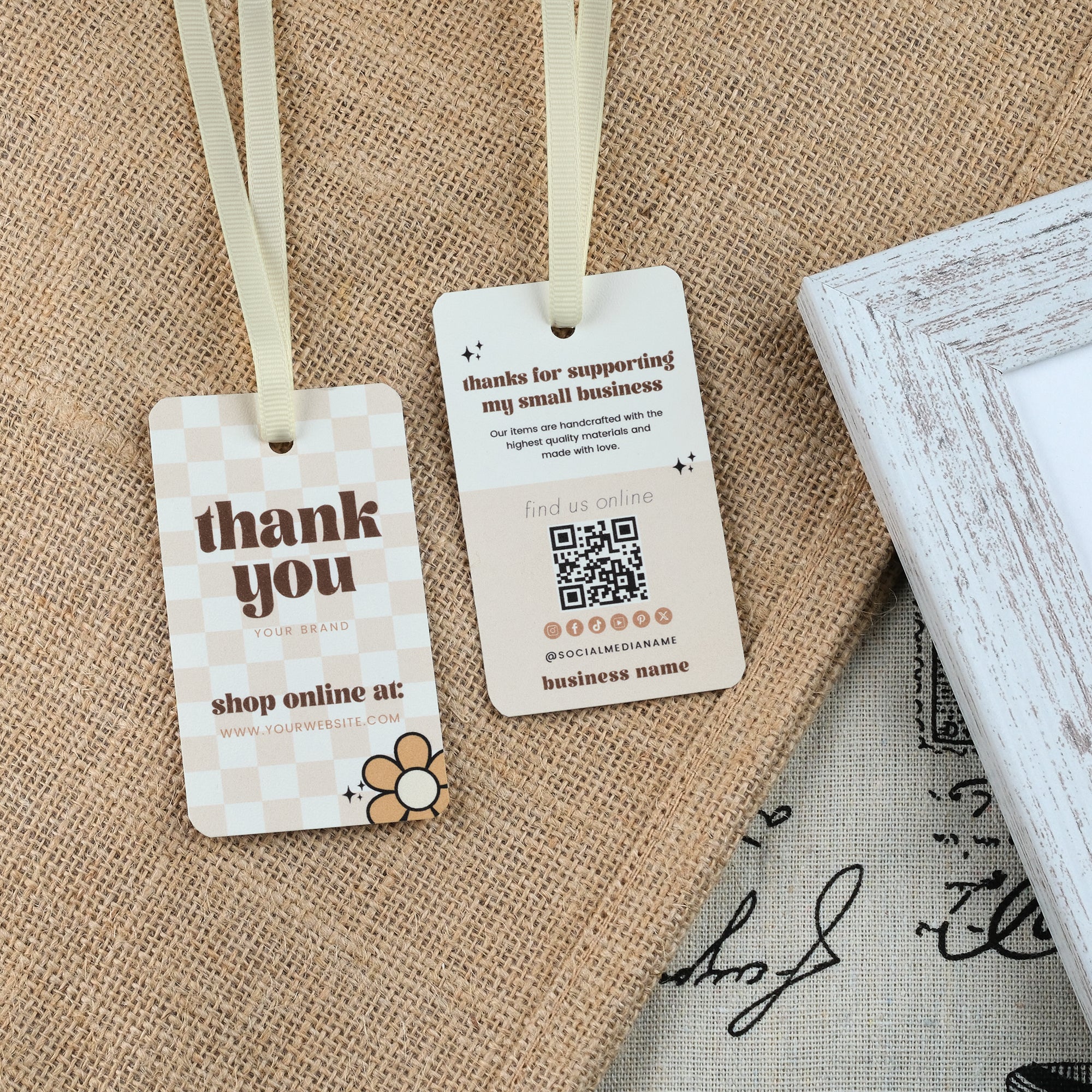 DISONTAG QR Code Editable Thank You Card Hang Tags - H13