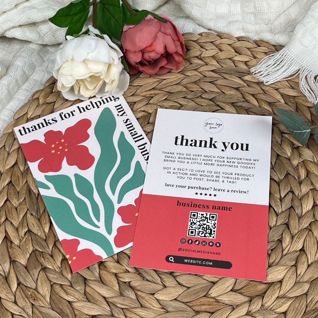 DISONTAG Small Business Editable Thank You Card - T23