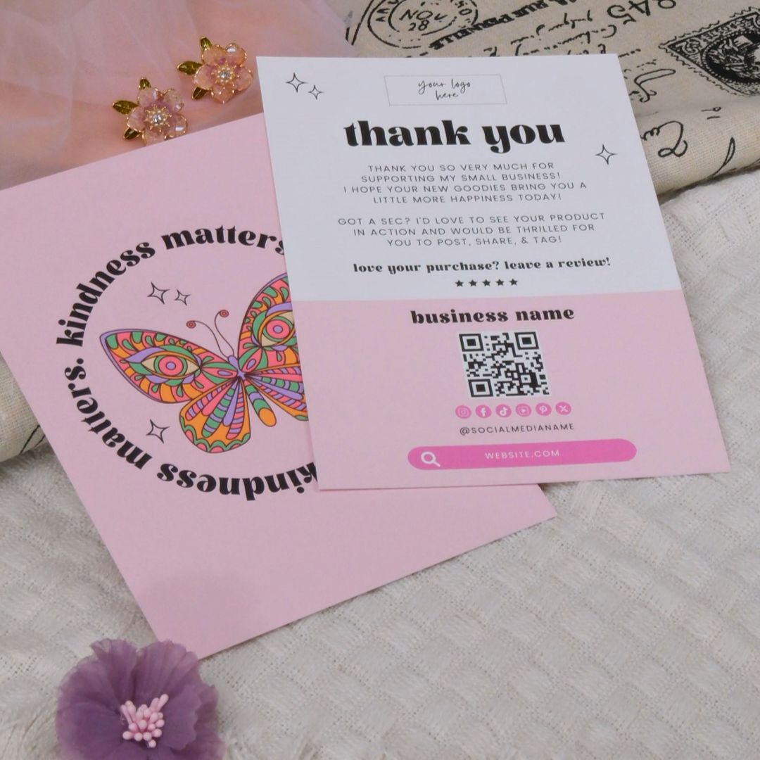 DISONTAG Small Business Editable Thank You Card - T26