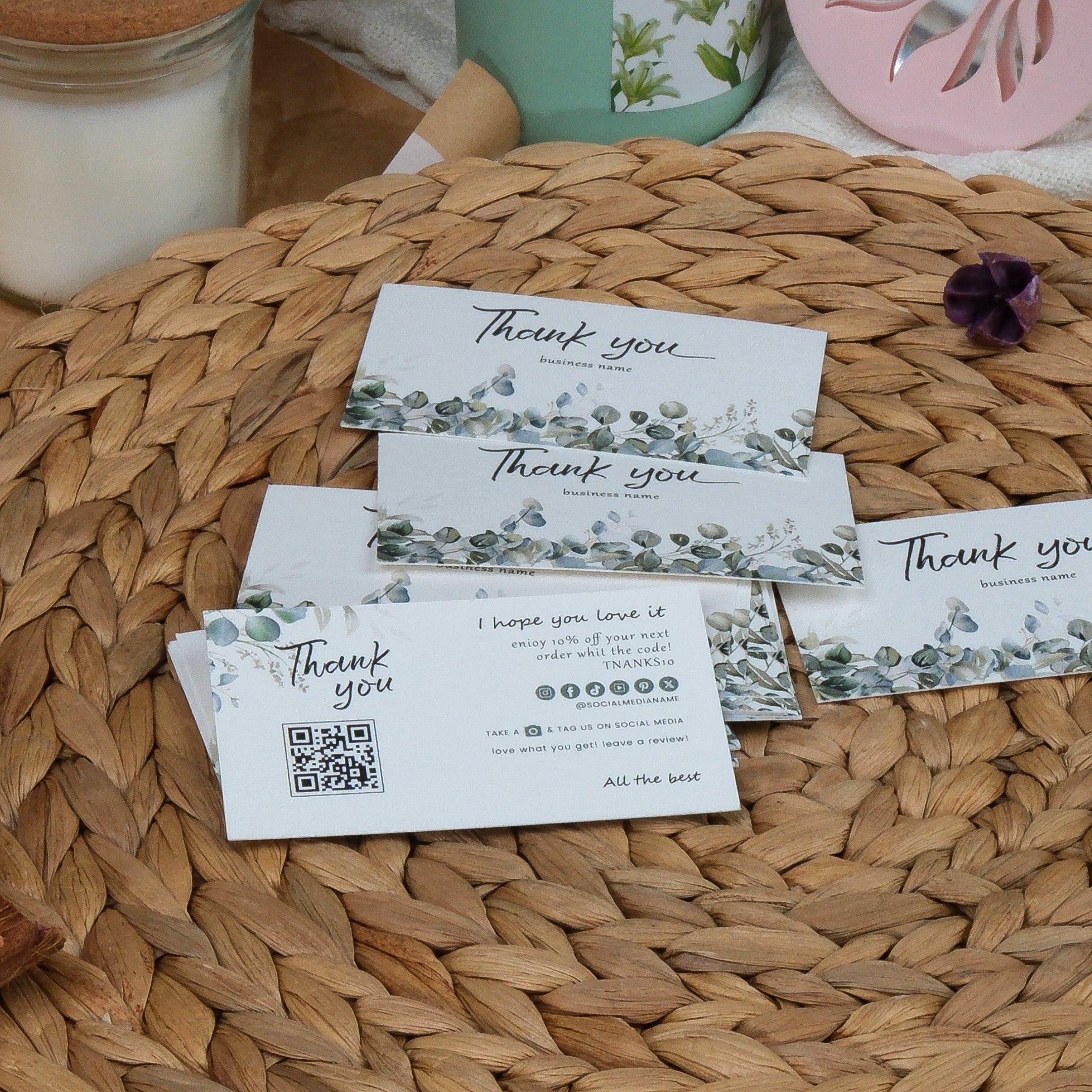 DISONTAG Small Business Editable Thank You Card - T9