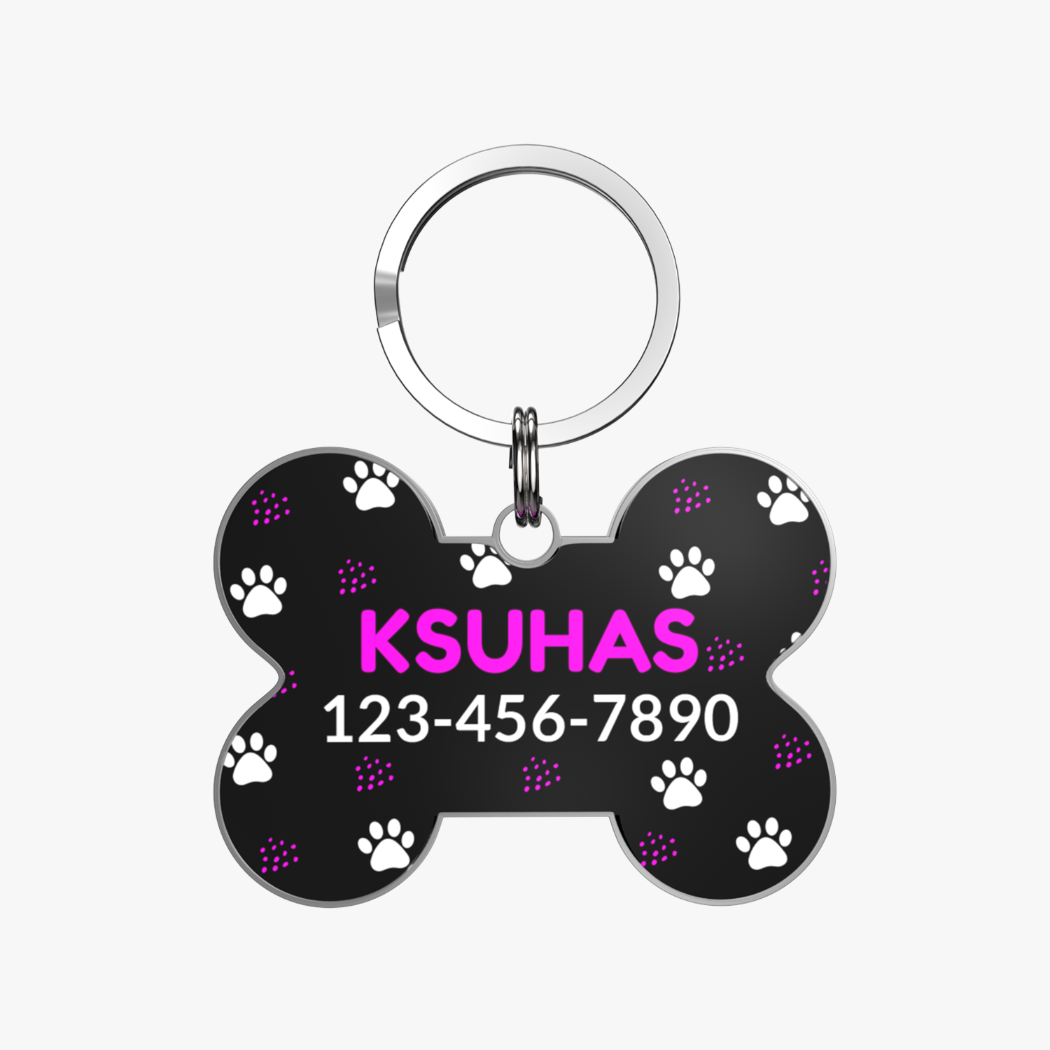 QR code pet tag Colorful text-NO.170929