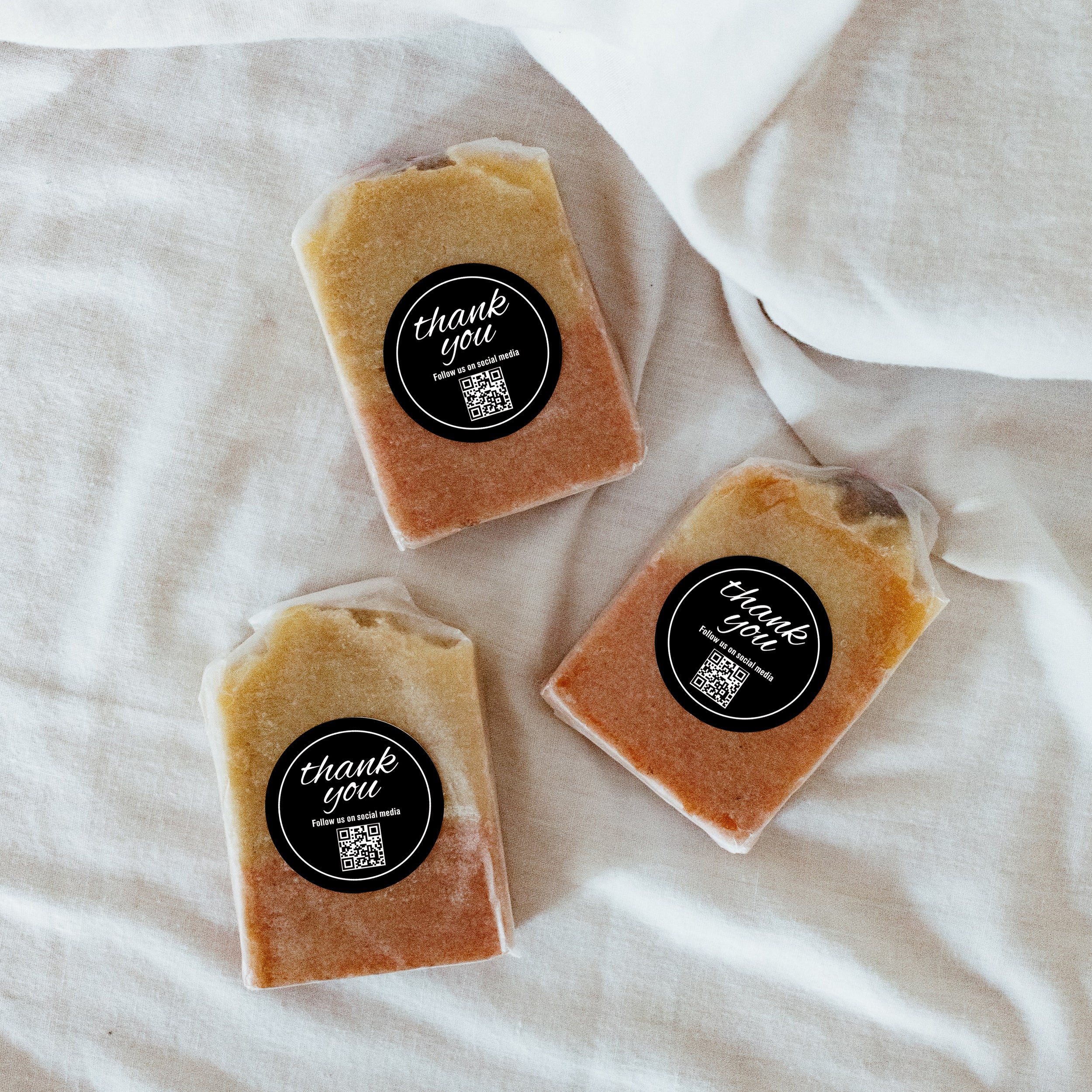 QR Thank You Stickers 108 PCS-black