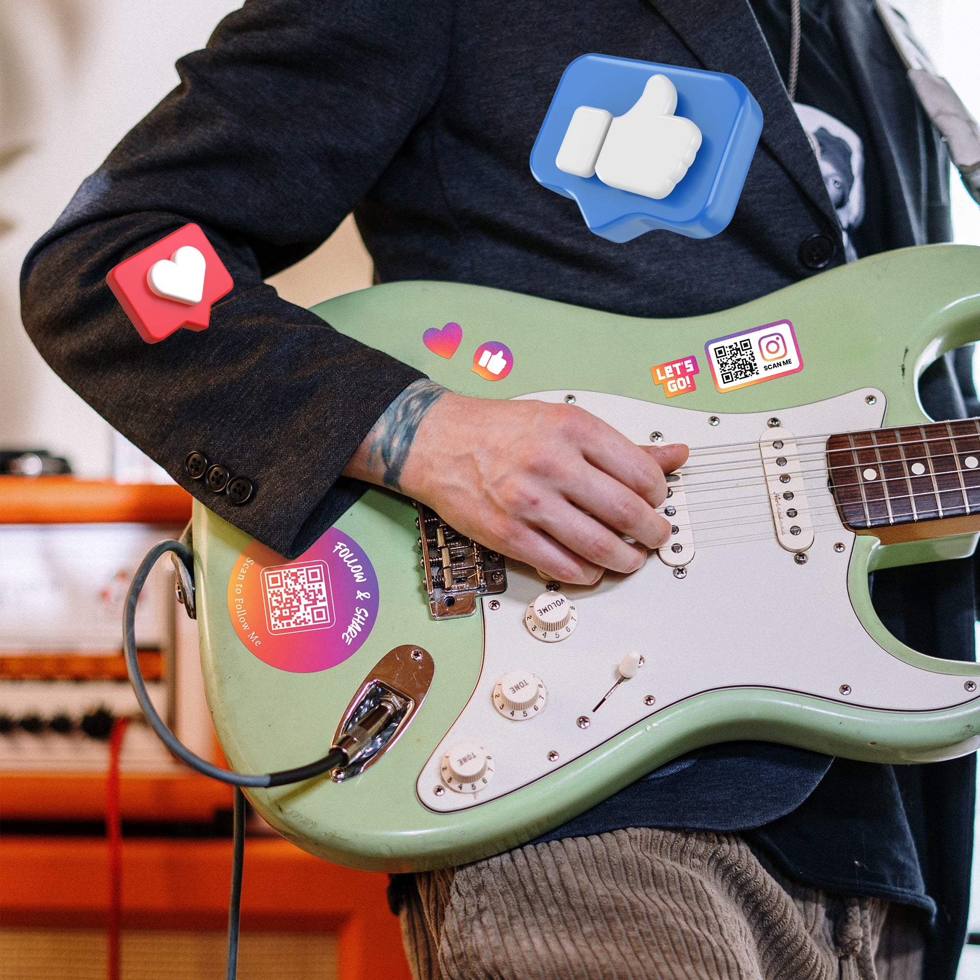 Instagram QR Social Media Stickers 25PCS