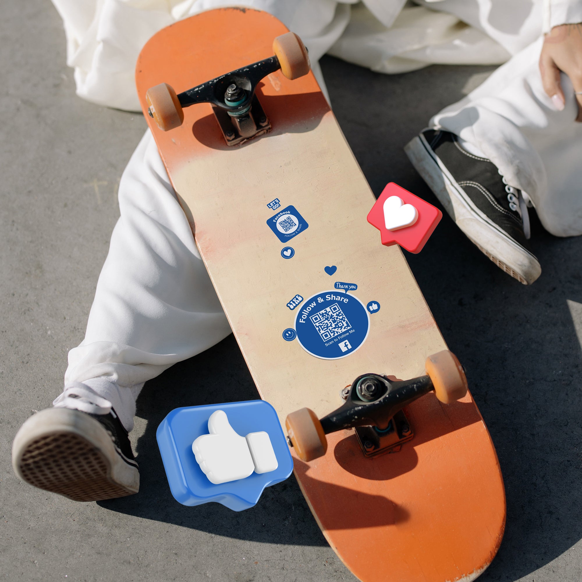 Facebook QR Social Media Stickers 25PCS