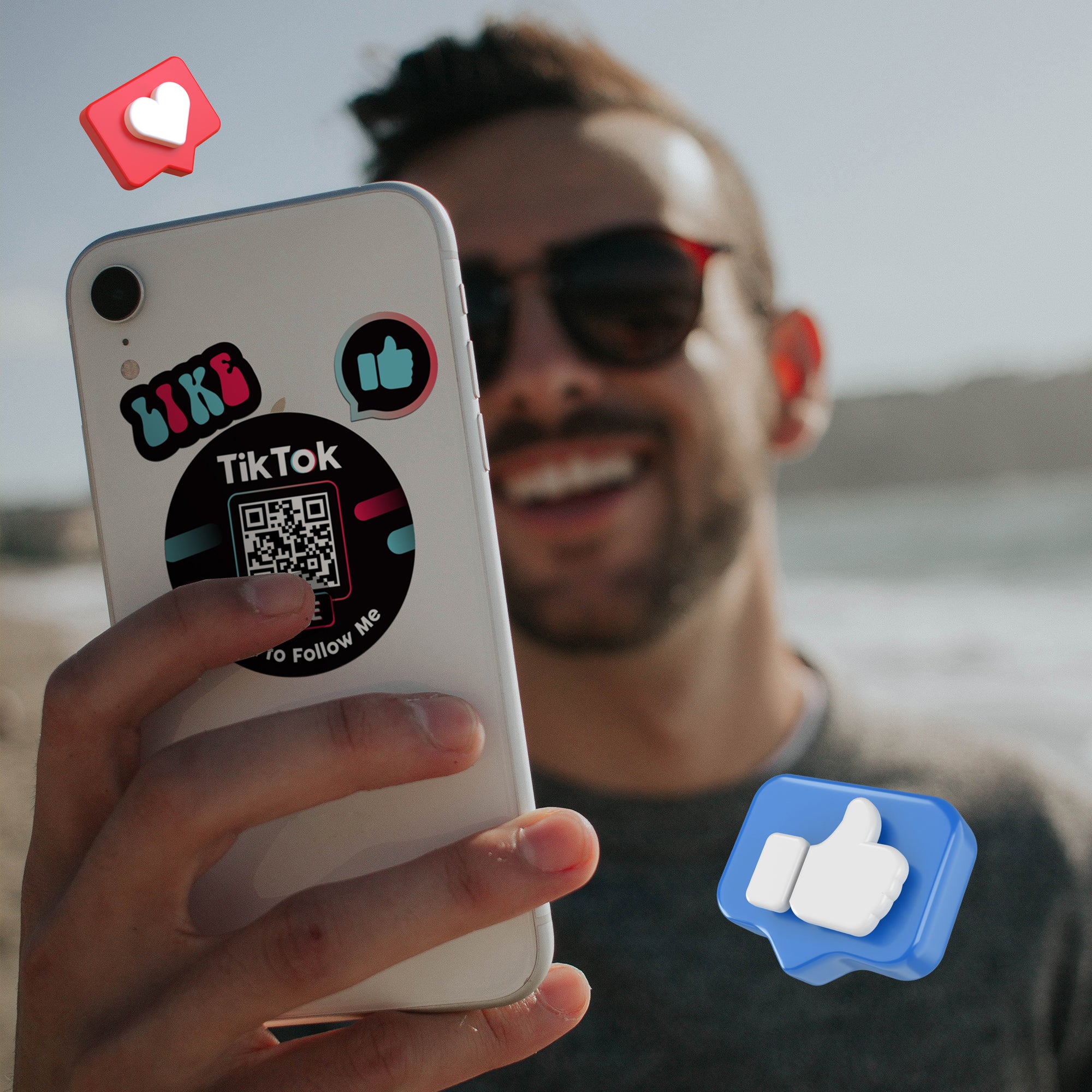 Tiktok  QR Social Media Stickers 25PCS