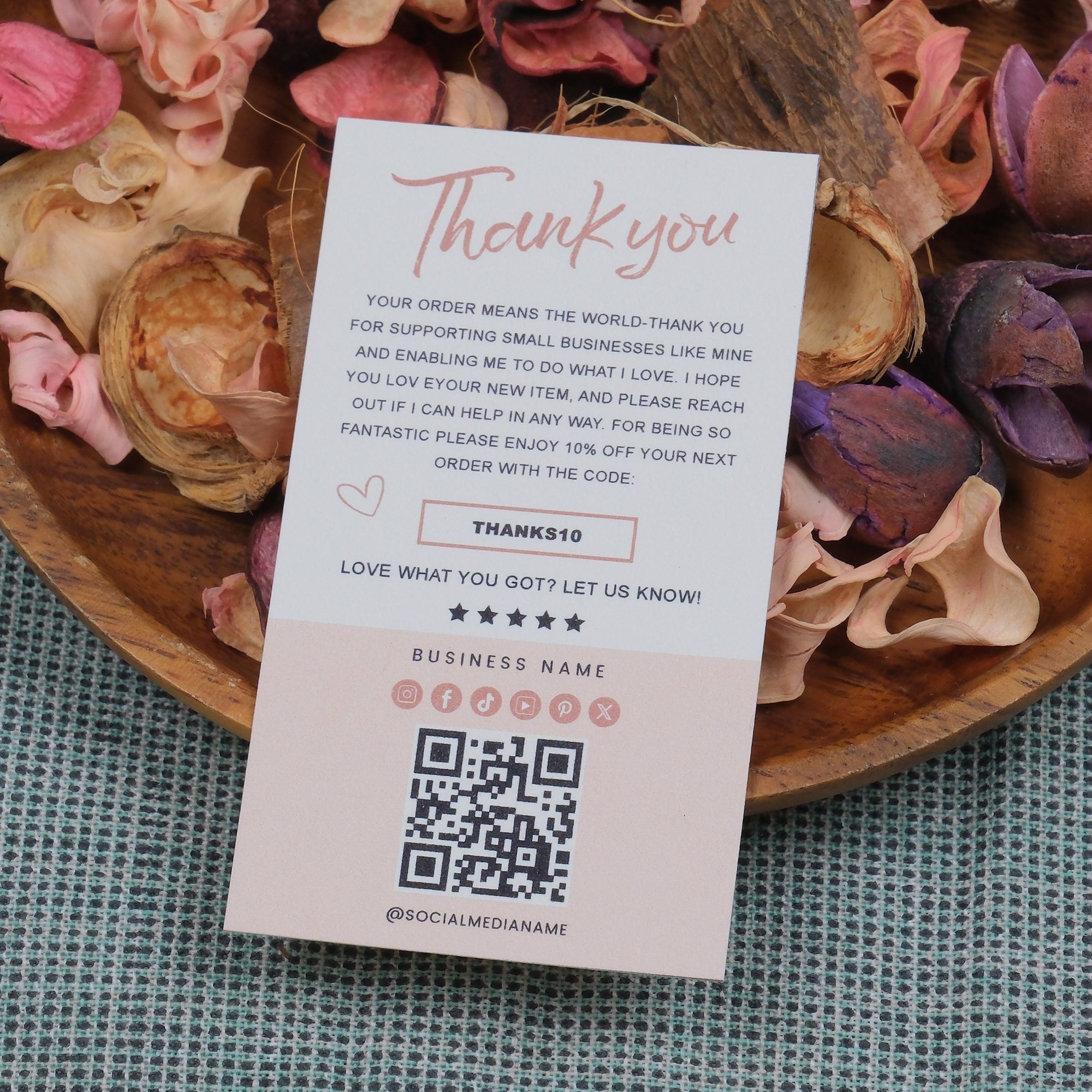 DISONTAG Small Business Editable Thank You Card - T13