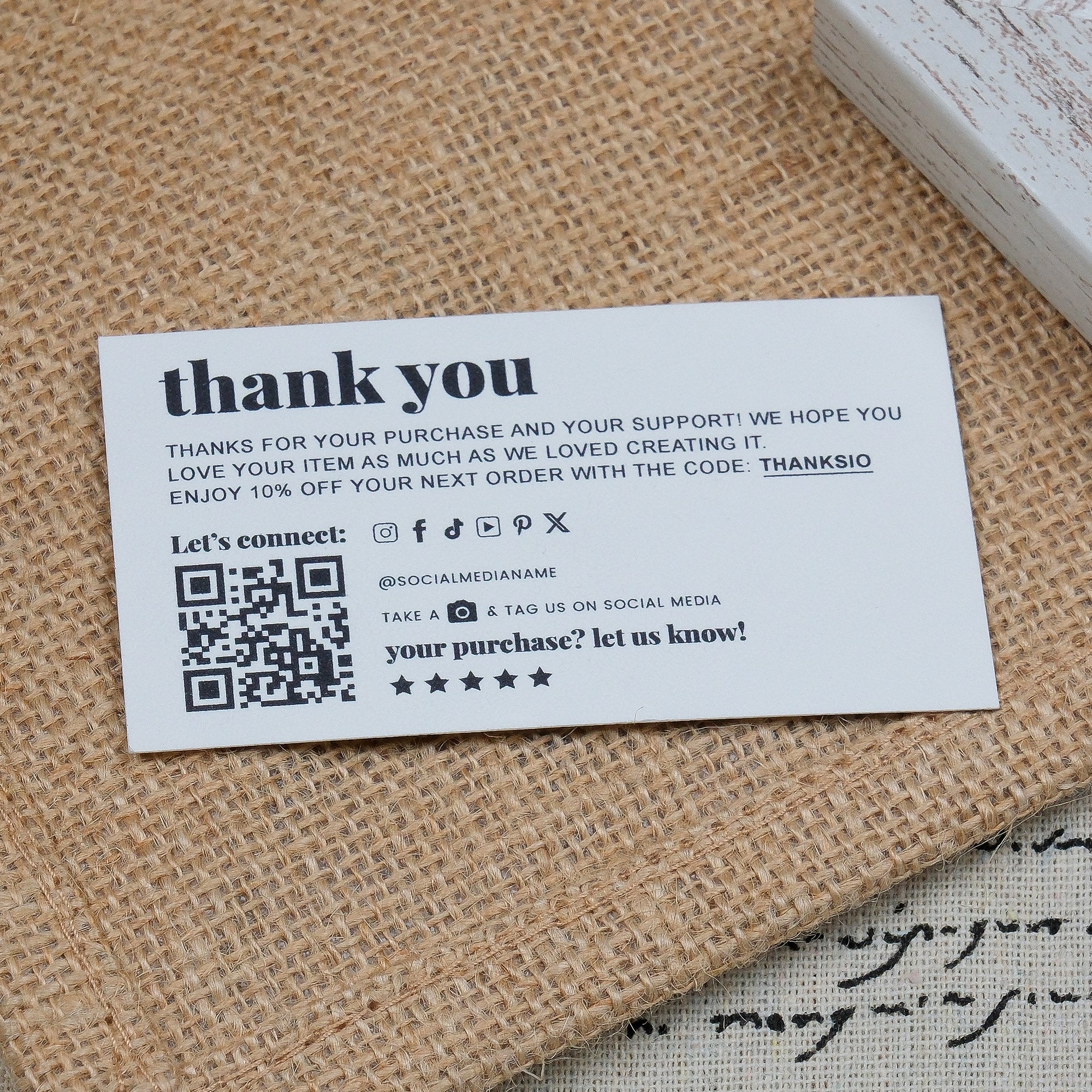 DISONTAG Small Business Editable Thank You Card - T2