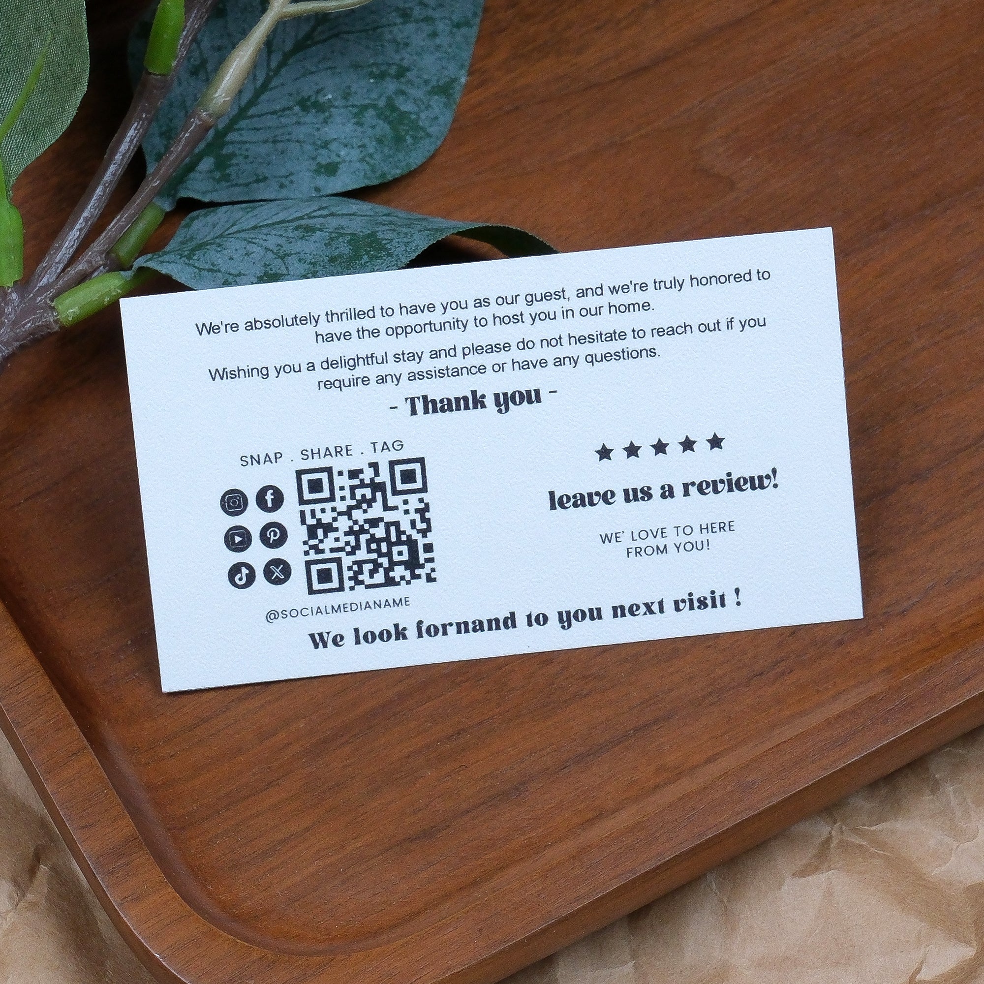 DISONTAG Small Business Editable Thank You Card - T4