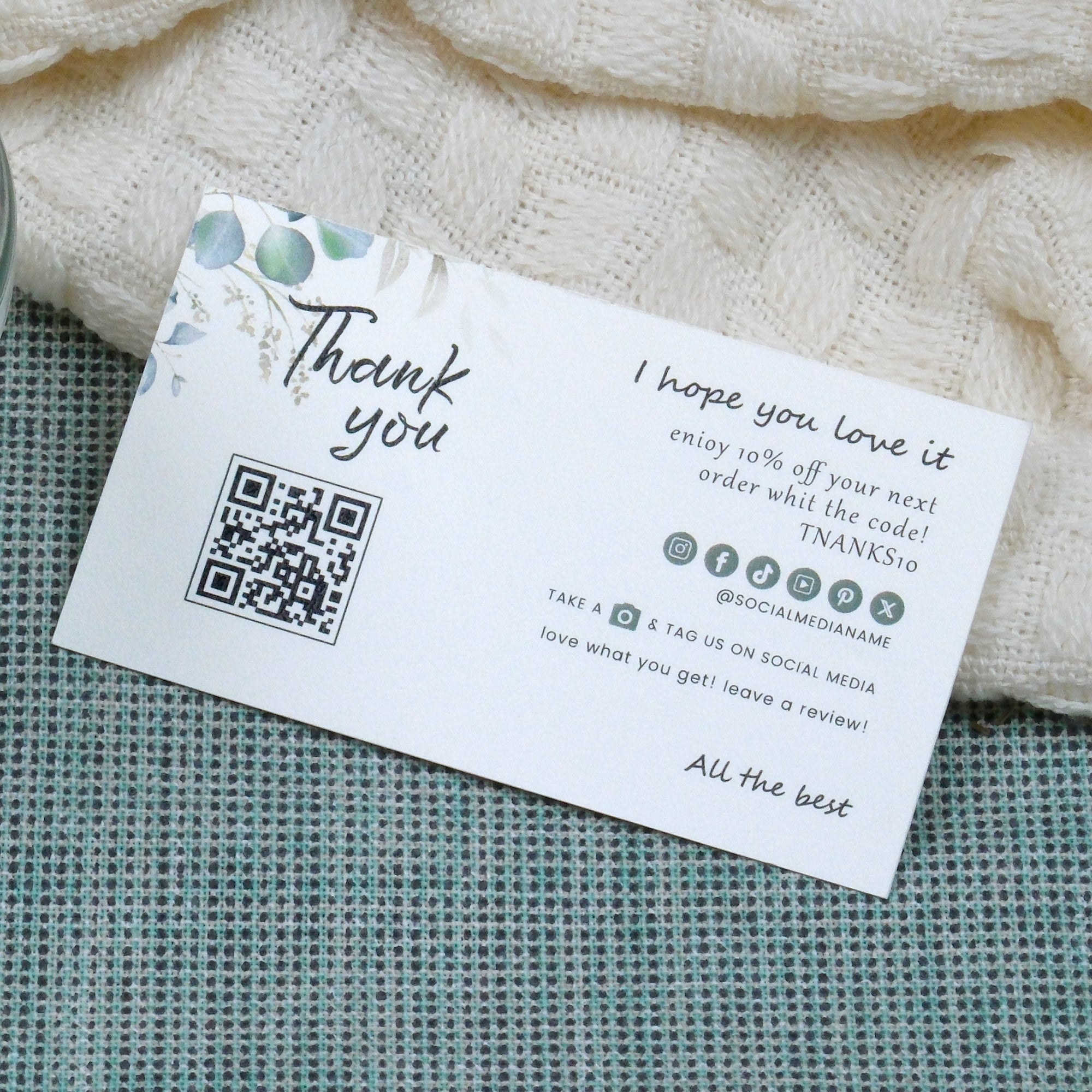 DISONTAG Small Business Editable Thank You Card - T9