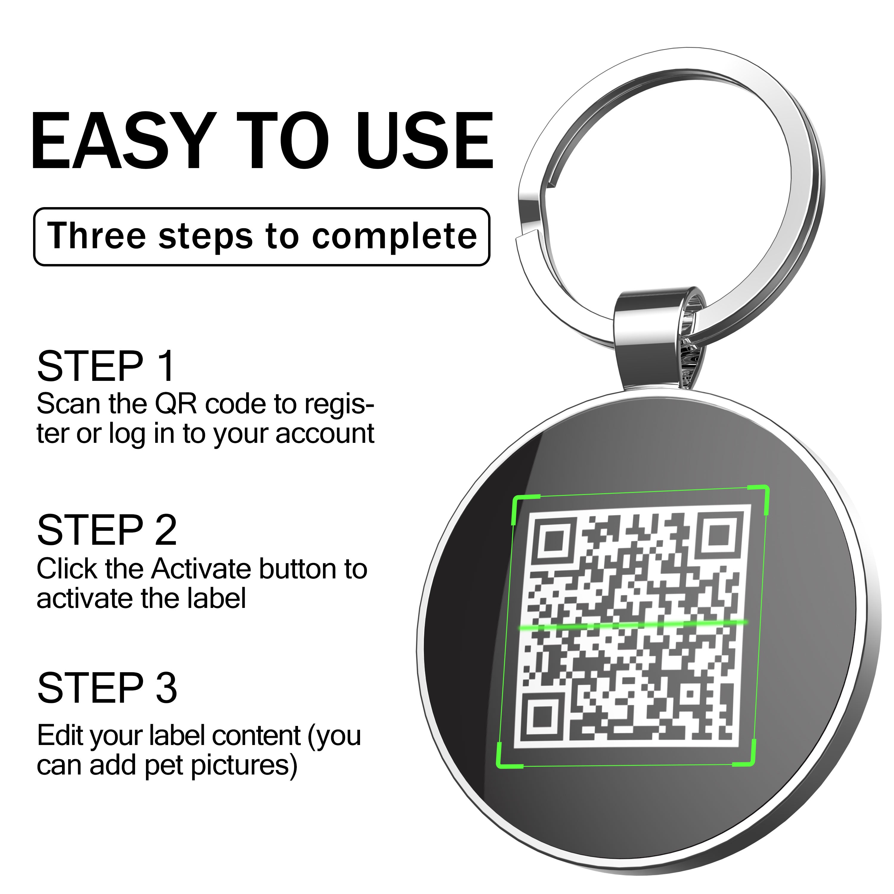 QR code pet tag Pet paws-NO.140601