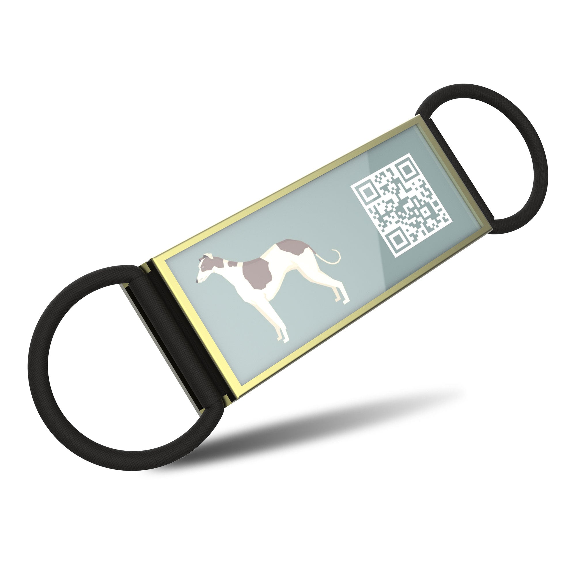 QR code pet tag Silent dog breeds tags-Greyhound