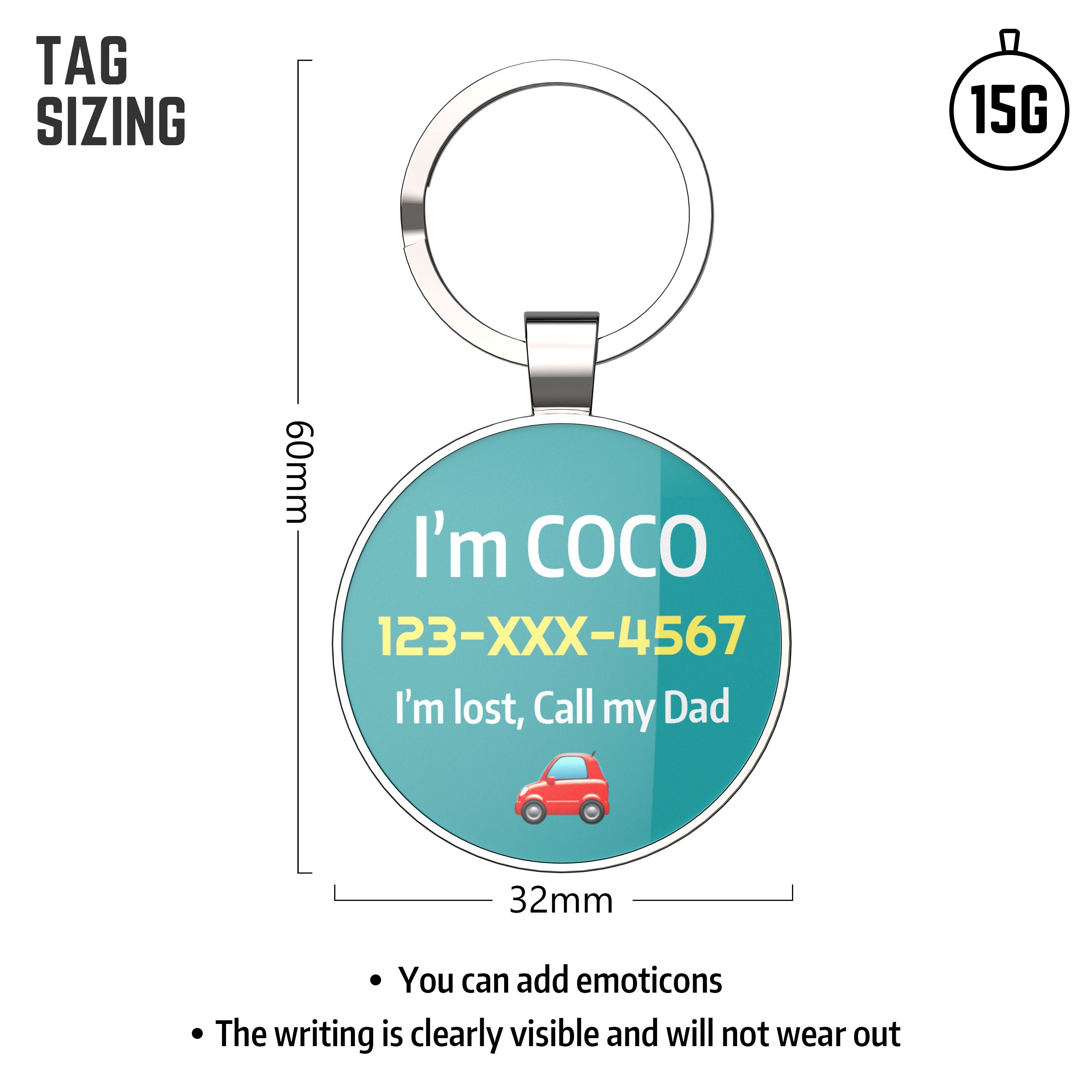 QR code pet tag Colorful text-NO.170901