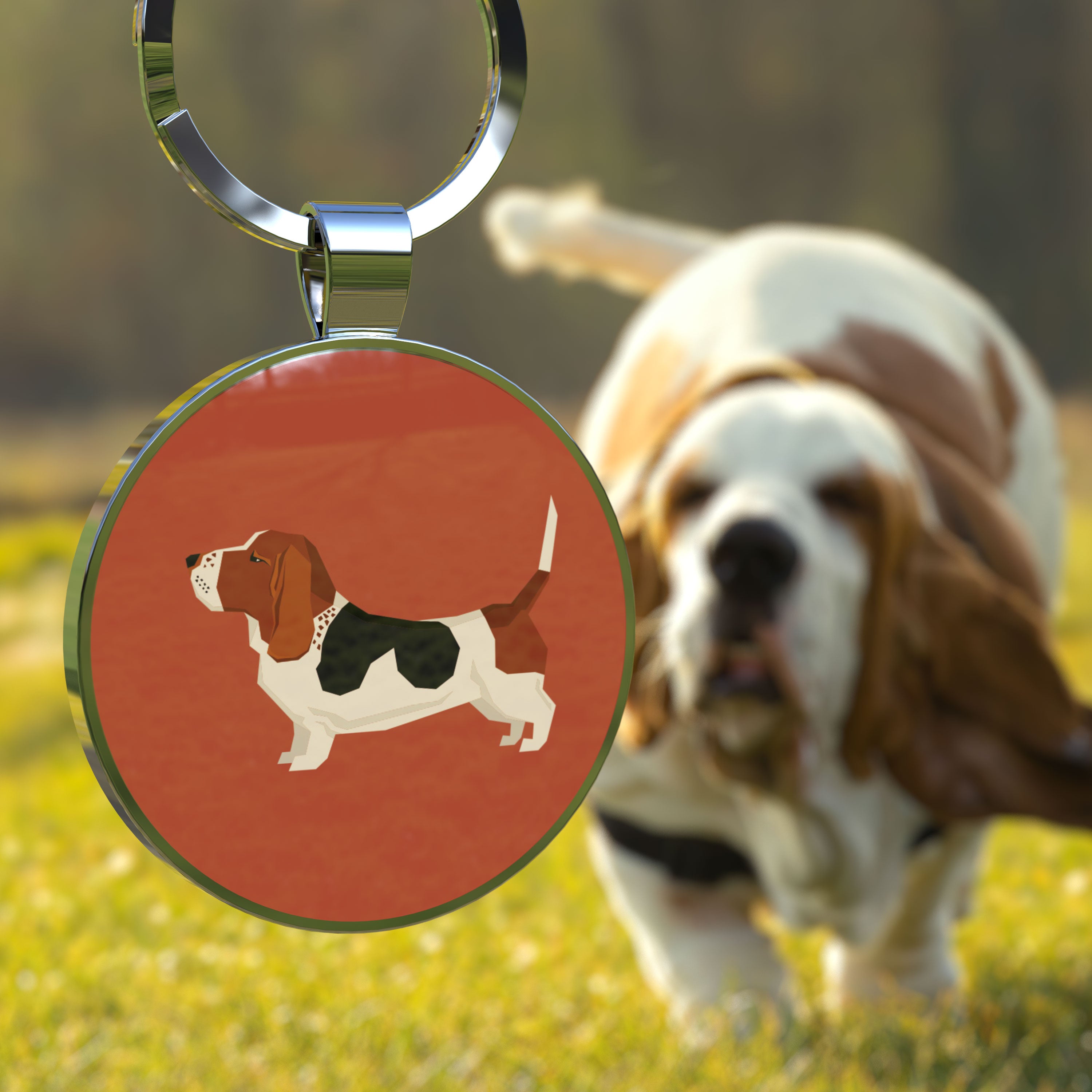 QR code pet tag Dog breeds tags-Basset Hound