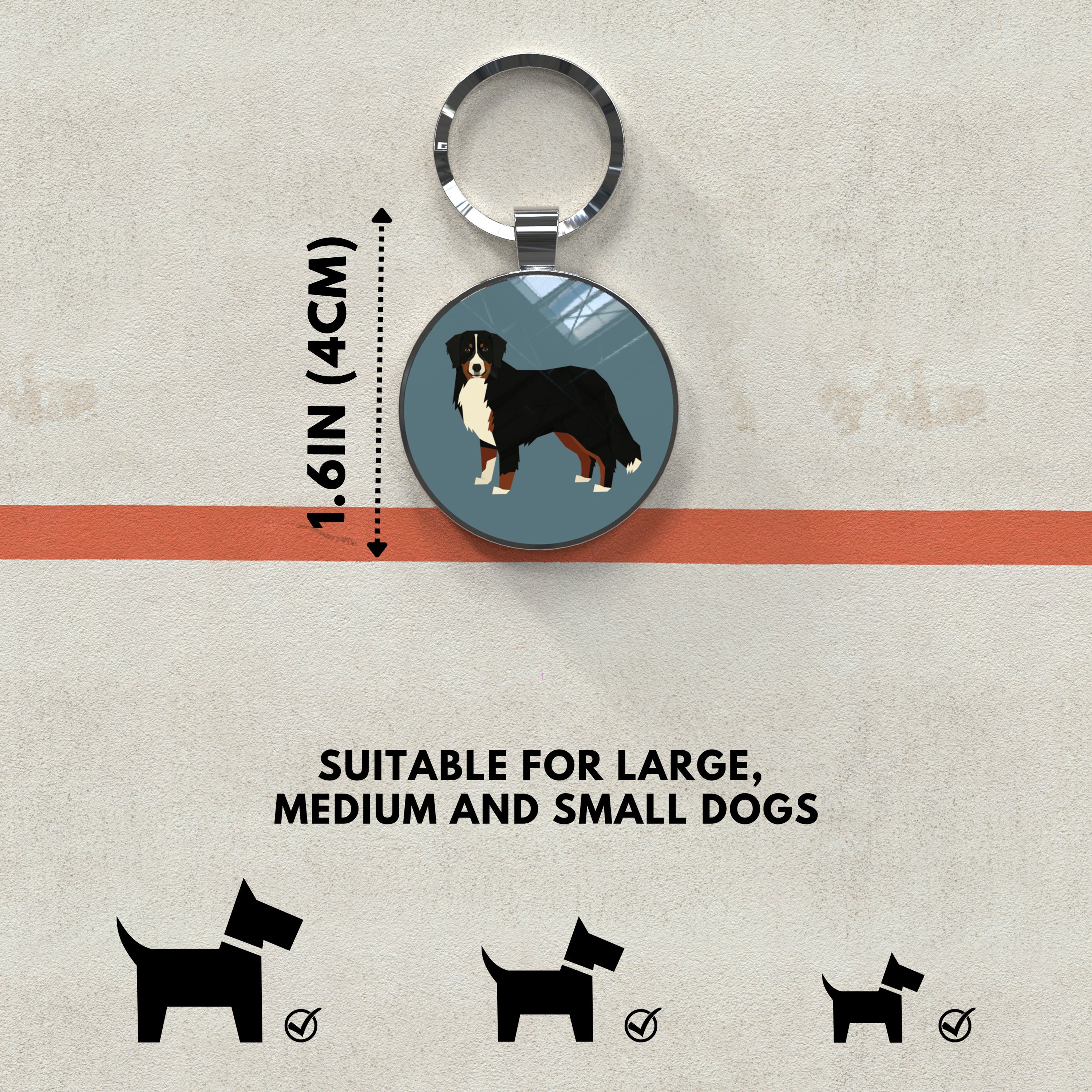 QR code pet tag Dog breeds tags-Bernese Mountain