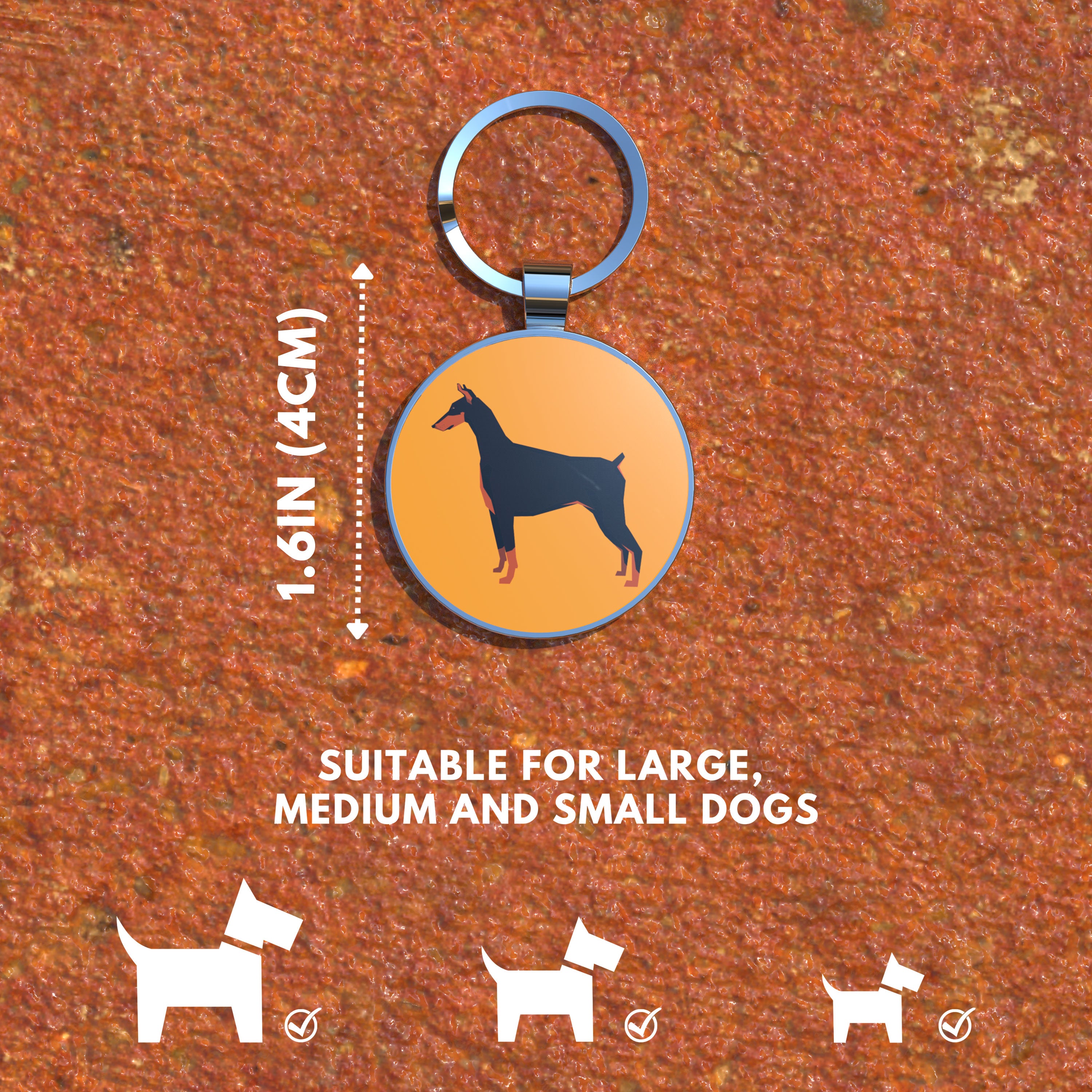QR code pet tag Dog breeds tags-Doberman
