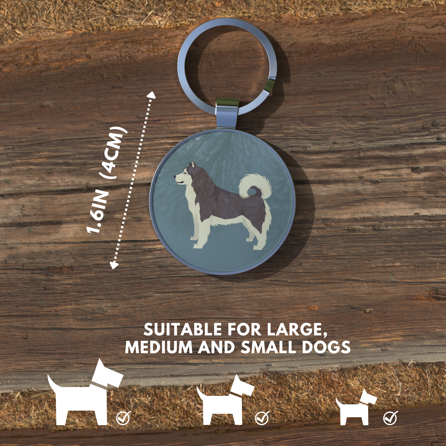 QR code pet tag Dog breeds tags-Alaskan Malamute