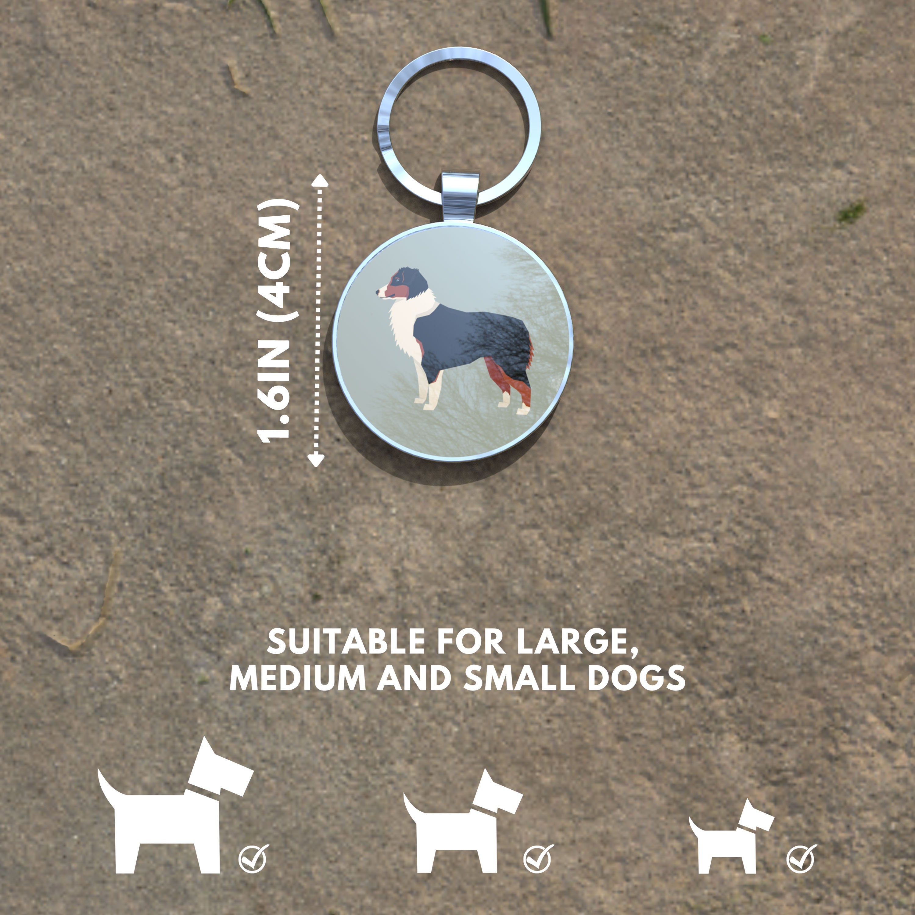 QR code pet tag Dog breeds tags-Australian Shepherd